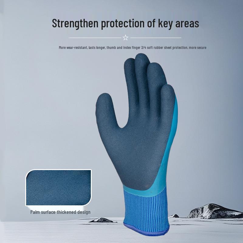 Dengsheng 303 Fleece-Lined Waterproof Winter Gloves – Thick, Wear-Resistant, and Cold-Proof