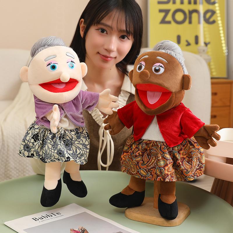 Funny Puppet Doll 38Cm Family Series Hand Puppet Role Play Bedtime Story Props Family Playing Toys Doll Educational Toy