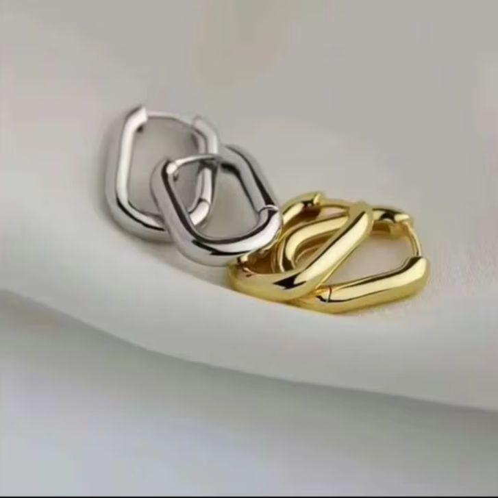 2025 Fashion Gold Color Geometric U-Shape Hoop Earrings for Women Men Punk Hip-Hop Metal Round Earring Party Jewelry Wholesale