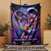 Custom Name Personalized Kpop Demon Hunter Print Blanket, Home Decor, Bedroom, Sofa, Camping, Couch, Gifts for Birthday Christmas