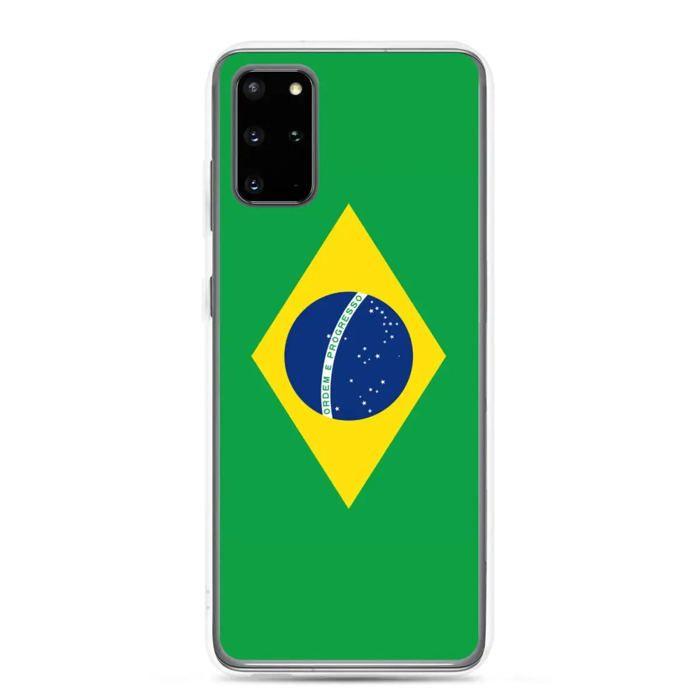 Coque Téléphone - Samsung - Galaxy S10 - Drapeau Brésil - Souple - Multicolore