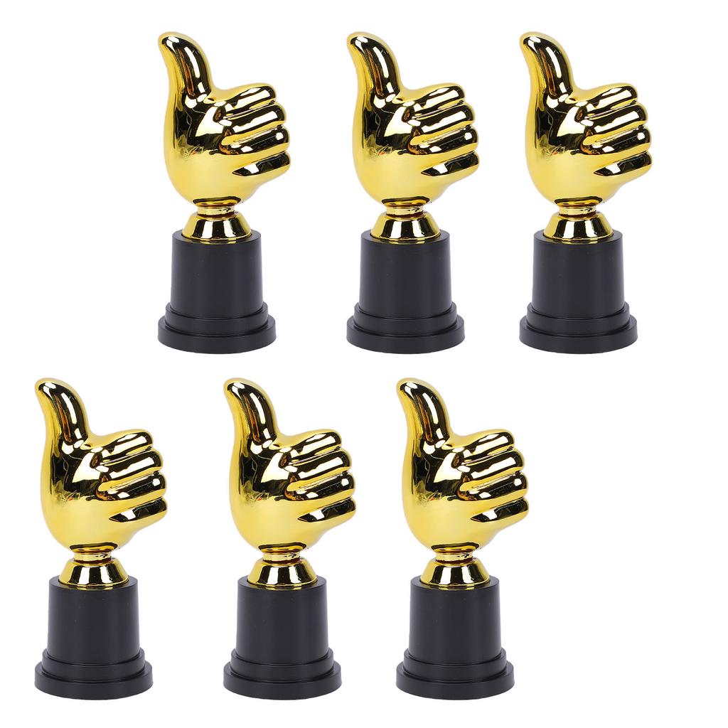6pcs Gold 5.11 Inch Plastic Award Trophies for Adults Sports Events Party Classroom Prize Games