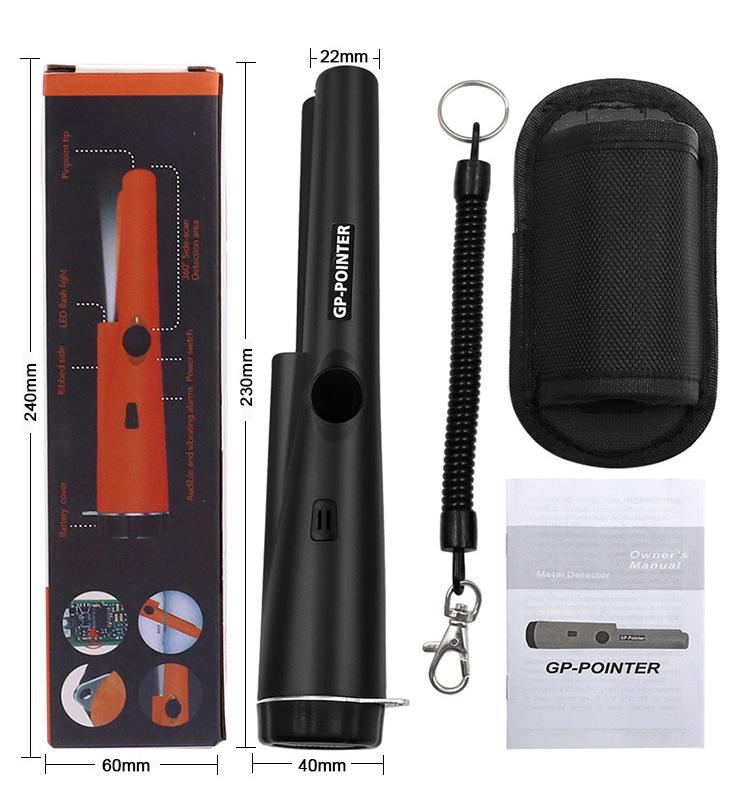 Vikbar handhållen metalldetektor med hög precision för utomhus- och tunnelbanebruk