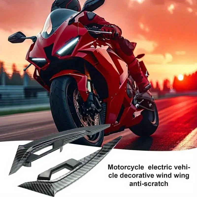 Carbon Fiber Motorcycle Wind Wings Self-Adhesive Aerodynamic Front Spoilers