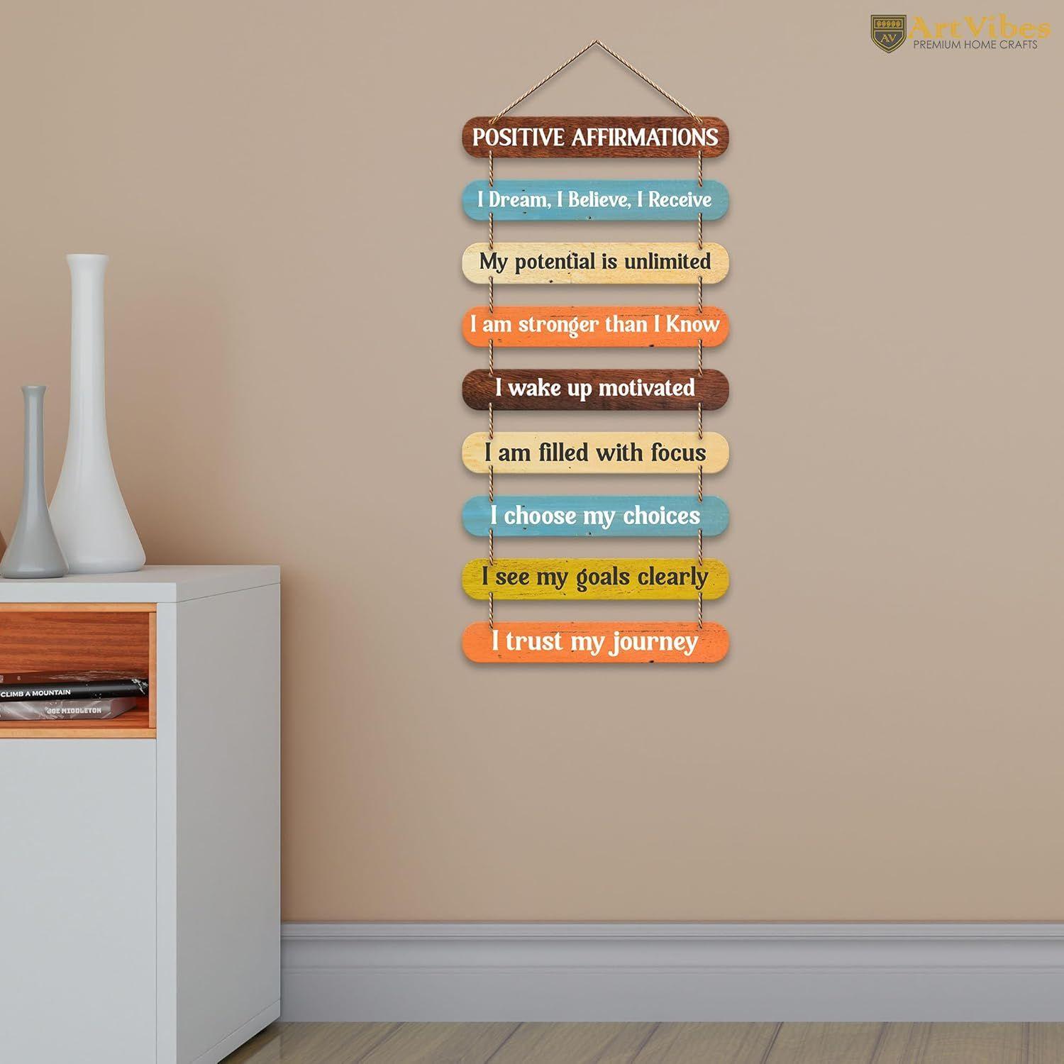 Artvibes Inspirational Quotes Printed Wooden Wall Hanging | Quotes Decor Item | Motivational Wall Decor | Wall Accent |