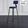 Modern Wrought Iron Bar Stool with Backrest - High Stool for Dining, Light Luxury Design