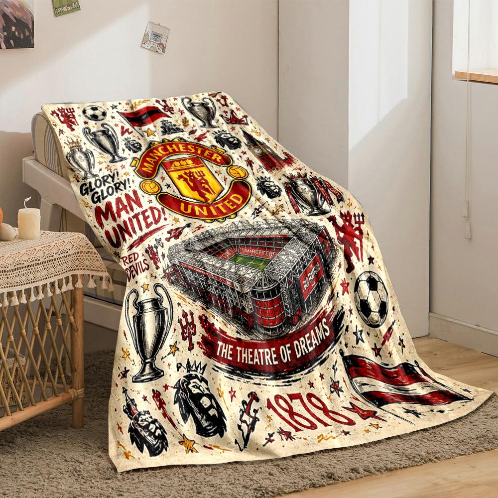 Manchester United Designed Flannel blanket for bedroom, living room, sofa, and nap