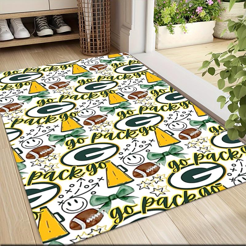Green Bay Packers Fan Art Teppich Teppich Weich Waschbar Rutschfest Zuhause Wohnzimmer Sofamatten Personalisierter Weihnachtsteppich