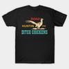 Asian Size Men Black Print T-shirt Road Huntin For Ditch Chickens No-Cut Print Cotton Tshirt