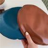 Fashion Solid Color PU Beret Y2K Retro Painter Hat British Style Korean Artist Hat Outdoor