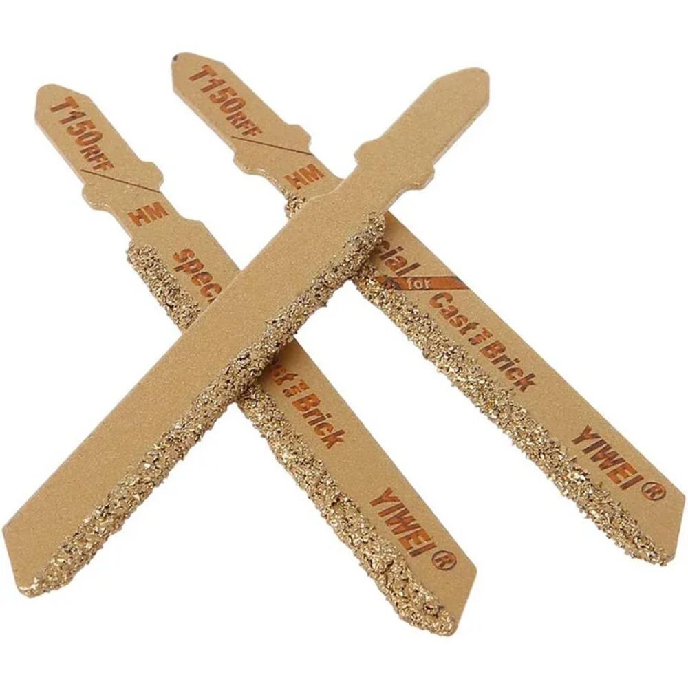 3pcs Diamond Jig Saw Blade 3" T150 Carbide Grain 50 Grit T-Shank Jigsaw Blades Ceramic Tile Cutting Tool Electric Garden Tools
