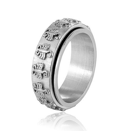 

Ретро Панк Кольцо из Нержавеющей Стали Скорпион с Вращающимся Дизайном Size 12