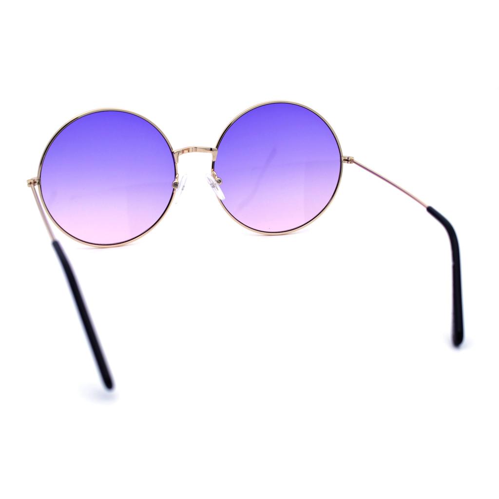 SA106 Classic Oversized Joplin Style Hippie Round Circle Lens One Pink Women's Sunglasses, Size, Gold, Purple,