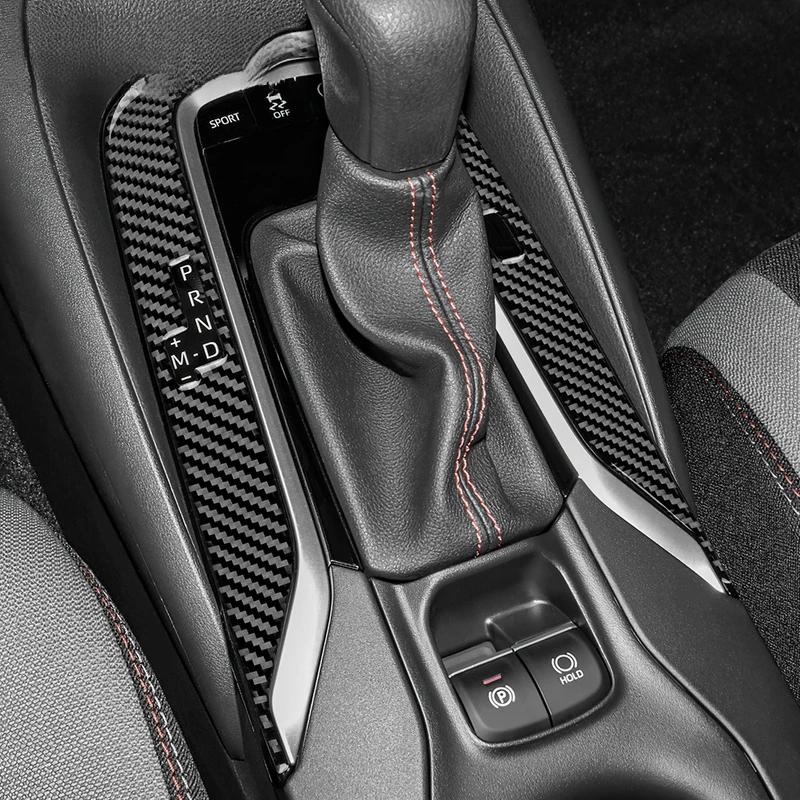 Real Soft Carbon Fiber RHD LHD Sticker For Toyota Corolla 2019 2020 2021 2022 2023 2024 Center Console Gear Shift Accessories.