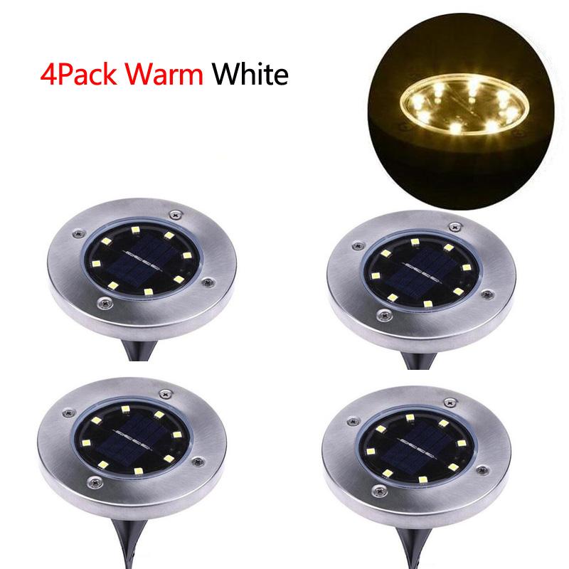 8LED Solar Ground Lights Waterproof Outdoor In-Ground Landscape Lighting for Garden Patio Pathway Lawn Bright Garden Solar Lamp