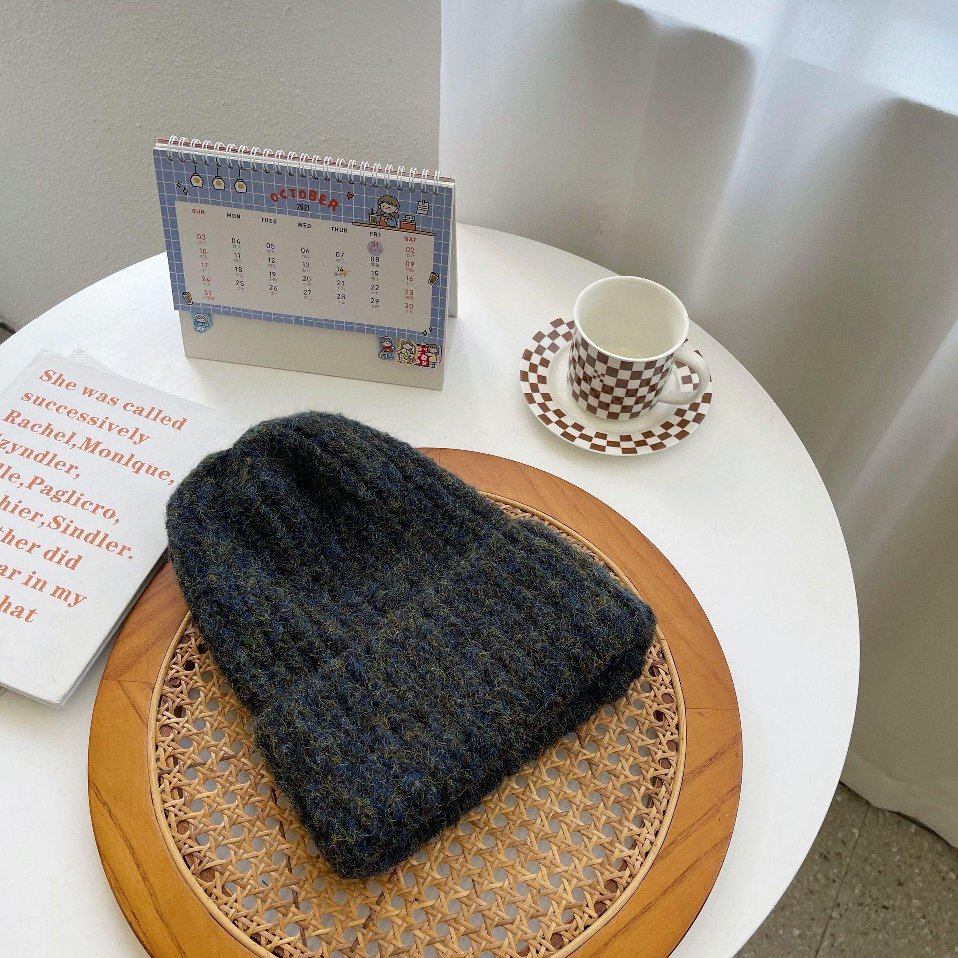 

Korean Fashion Versatile Big Head Fence Wool Hat Autumn and Winter Hat Women s Warm Head Hat Lazy Style Pile Hat One Size