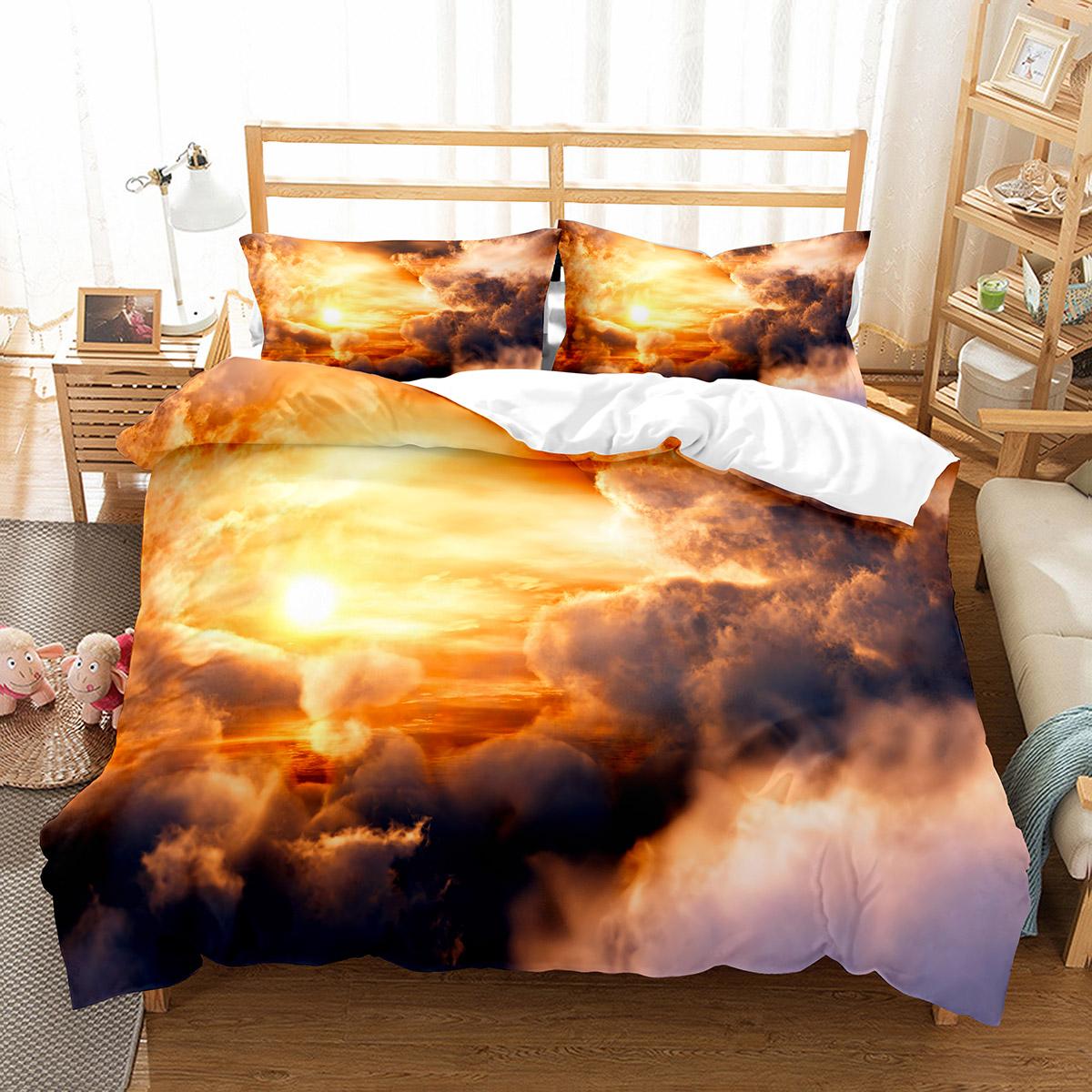 

Комплект пододеяльников White Cloud, комплект постельного белья, двуспальный, полный размер King Size для детей, подростков, взрослых, комплект постельного белья с наволочкой EU single(135x200cm)