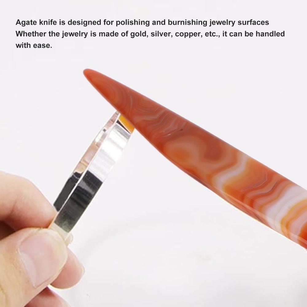 Glossy Finish Agate Burnisher Agate Material Burnishing Tool  Copper Polishing
