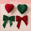Holiday Gift Wrapping Accessories With Heart Shaped Fabric Decorations For Christmas