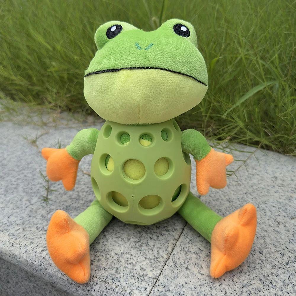 TPR Armor Plating Interactive Sound Toy Cartoon Frog Shape Dog Boredom Companion Toy  Home Use