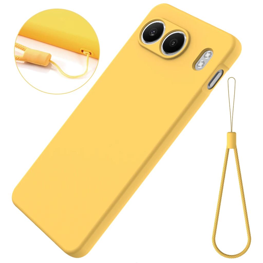 Pouzdro z pravého tekutého silikonu pro OnePlus Nord 4 Plná ochrana Kryt na telefon Popruh Lanyard 1+ Nord4