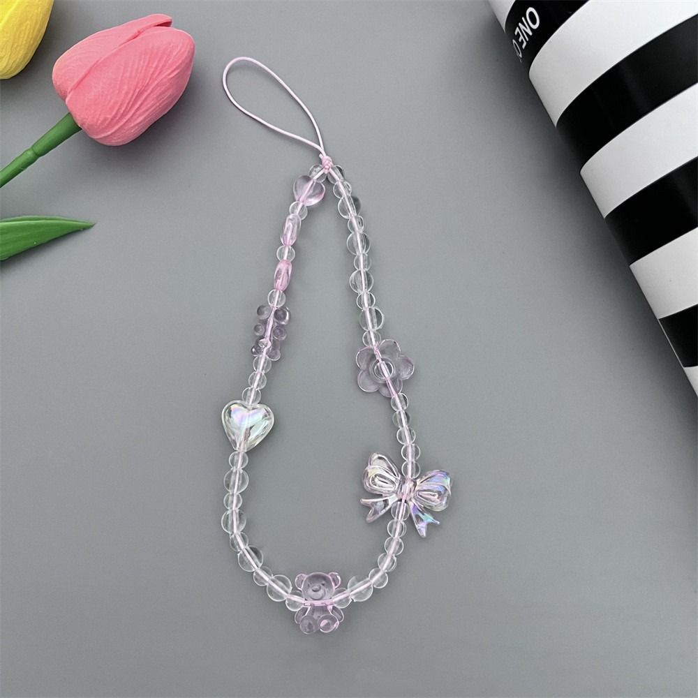 Anti-lost Pearl Bowknot Phone Lanyard Detachable Bag Camera Pendant  Phone Charm Accessories