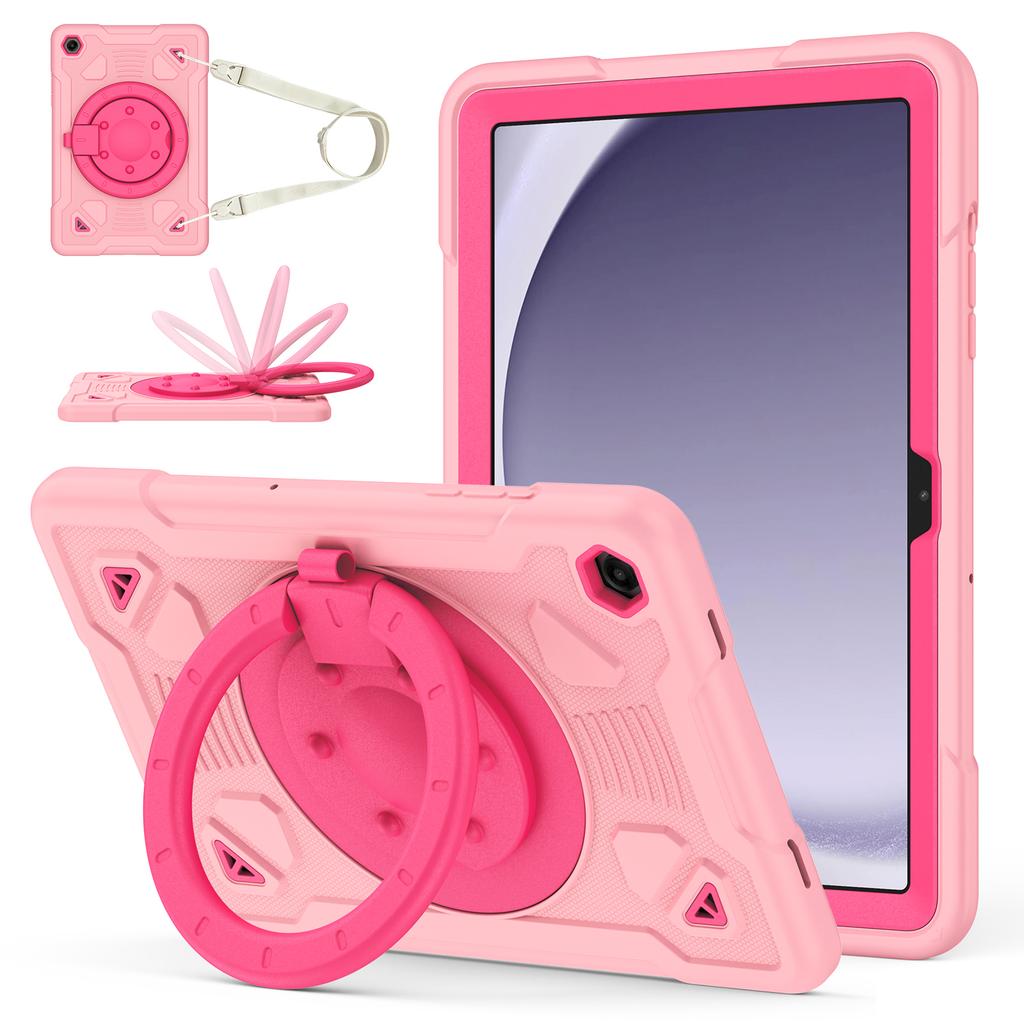 Tablet Case For Samsung Galaxy Tab A9 / Tab A11 Kickstand Space Planet PC + Silicone Tablet Cover with Shoulder Strap