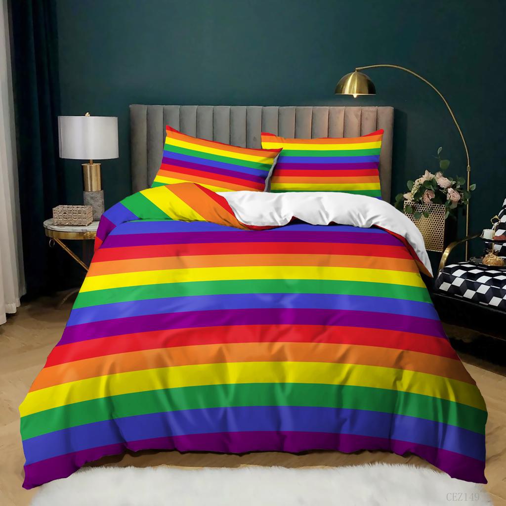Music Rainbow Quilt Set Three-Piece 3D Digital Printing Kit