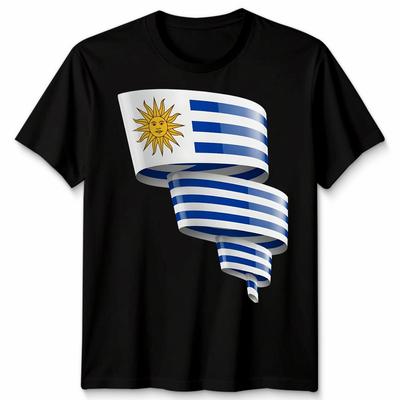 Curled Uruguay Flag Shirtfootball Unisex Tshirt National Pride Gift Tee