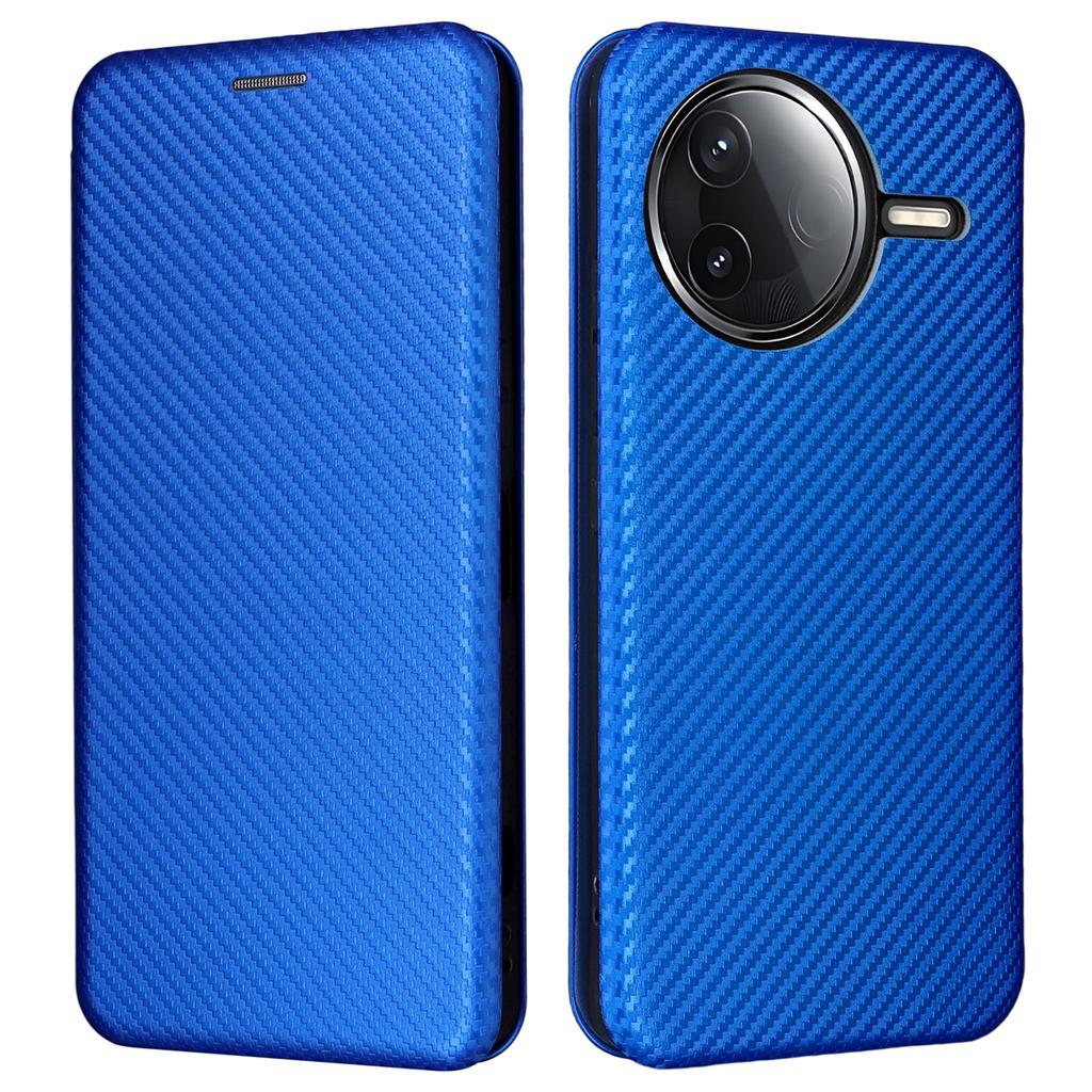 Pouzdro na telefon pro Xiaomi Poco F7 Pro 5G/F7 Ultra 5G/Redmi K80 5G/K80 Pro 5G Textura karbonových vláken Nárazuvzdorný PU kožený kryt