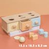 Scatola Permanente Montessori Giocattoli per Bambini Contenitore Sensoriale Scatola Porta Monete Lancio Palline Tamburo Tessile Attività per la Motricità Fine Giocattolo Educativo