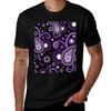 Violettes und lila Paisley T-Shirt süße Oberteile übergroßes T-Shirt Herrenkleidung Baumwoll-T-Shirt für Herren