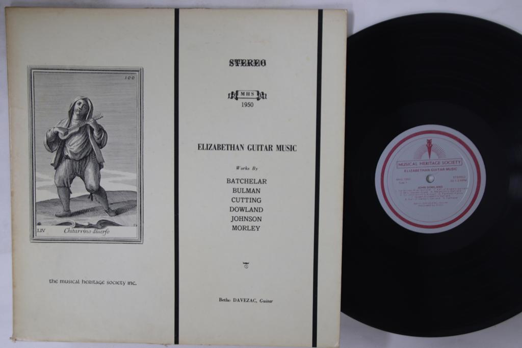 LP Record JOHN DOWLAND - Elizabethan Guitar Music MHS1950 MUSICAL HERITAG 1973 US Classical Used