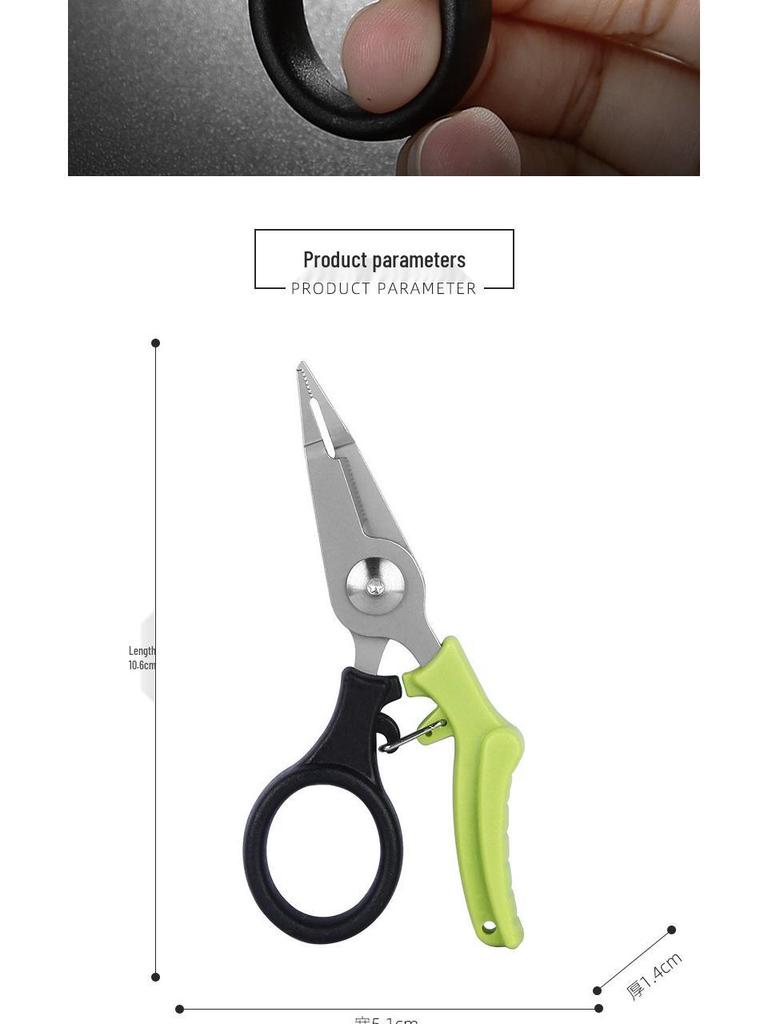 Portable Stainless Steel Multi-Functional Fishing Pliers with Scissors, Hook Remover, and Line Cutter