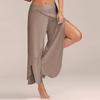 Women Fashion Casual High Slit Flowy Layered Palazzo Pants Loose Wide Leg Pants