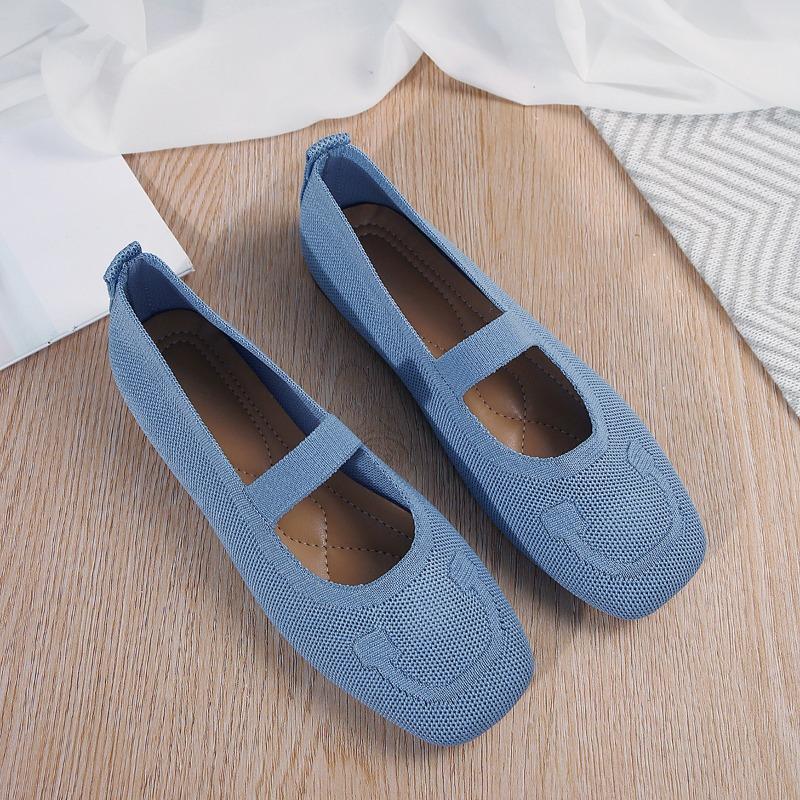 Scarpe Basse da Donna Moda Bocca Bassa Scarpa Singola Designer Punta Quadrata Scarpe Piatte Casual Morbide Comode Scarpe Piatte da Ballerina per Donna