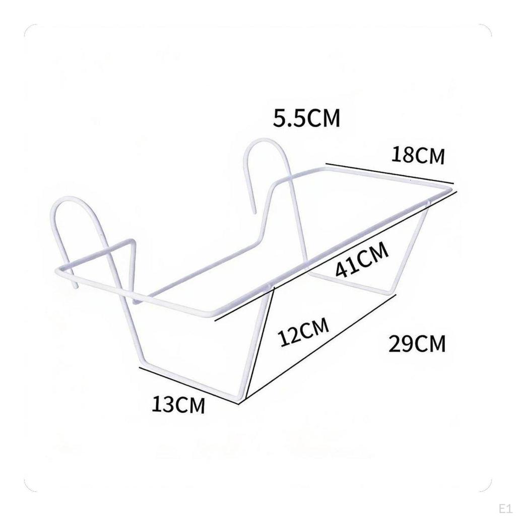 Balcony Hanging Floral Display, Rectangular Iron Holder, Minimalist SpaceSaving Design