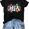 Cinco De Mayo Shirts Women Lets Fiesta T-Shirt Graphic Mexican Party Tee May 5th Casual Tops