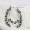 Natural Arizona Turquoise Earring, 925 Sterling Silver Earring, Kingman Turquoise Earrings, Wedding Earring, Statement Multi Stone Earring