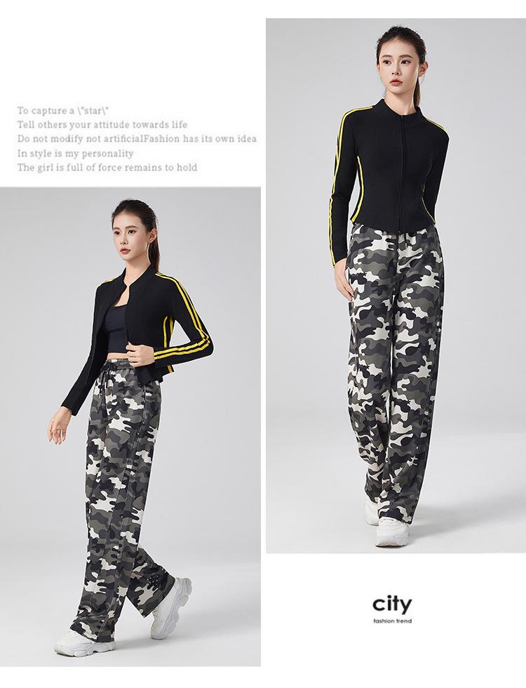 Women's Autumn Camouflage High-Waist Loose Cargo Sweatpants