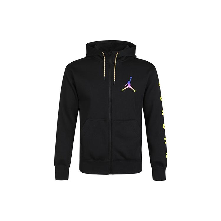 Air Jordan Solid Color Athletic Fleece Lined Zipper Hooded Jacket Men s Black CU9123-010 L