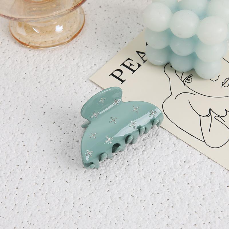 Share Beauty~ Acetate Candy Color Grab Clip Exquisite Diamond-Encrusted Fresh Shark Clip Temperament Small Hair Accessories