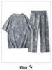 M-9XL Herren Trendiges Lockeres Sommerjacke & Weite Hosen 2-teiliges Set