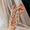 Vintage Mixed Color Natural Deep Sea Shell Pearl Necklace Round Candy Color High-End Niche