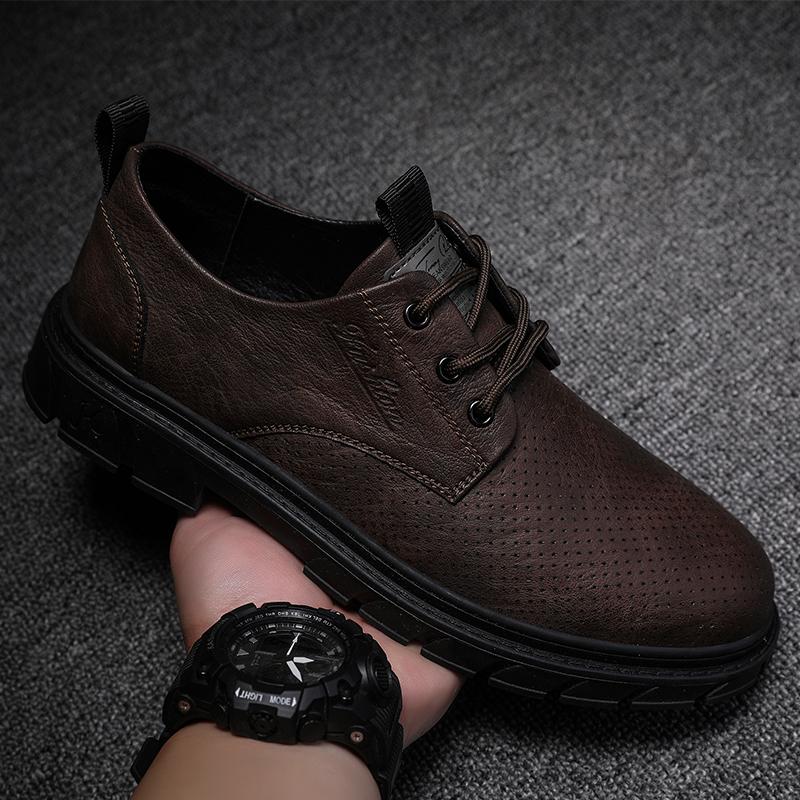 Summer Genuine Leather Antiskid Oxford Shoes Breathable Outdoor Sneakers Men Handmade Business Shoes Casual Shoe Walking Shoes