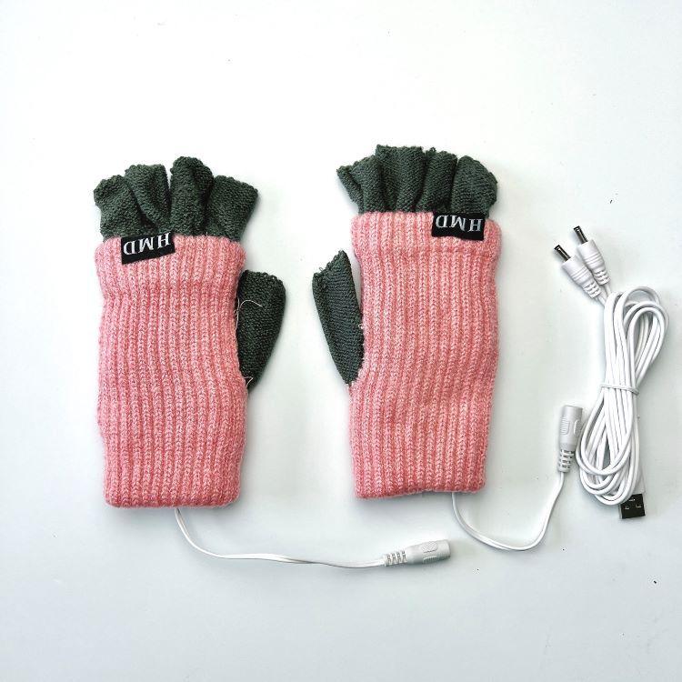 

Двухслойные утолщенные USB-перчатки с электроподогревом, ученические теплые перчатки с полупальцами, опционально с 3-скоростным контролем температуры One size single-sided hand back heating