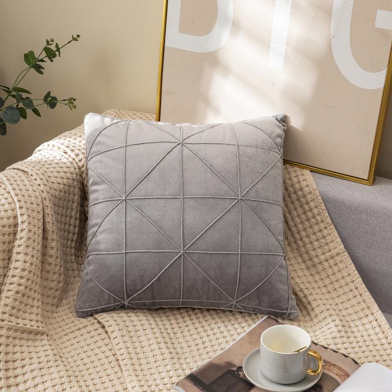 Skin-friendly Velvet Pillow Cushions, High-end Geometric Simple Bedside Tatami