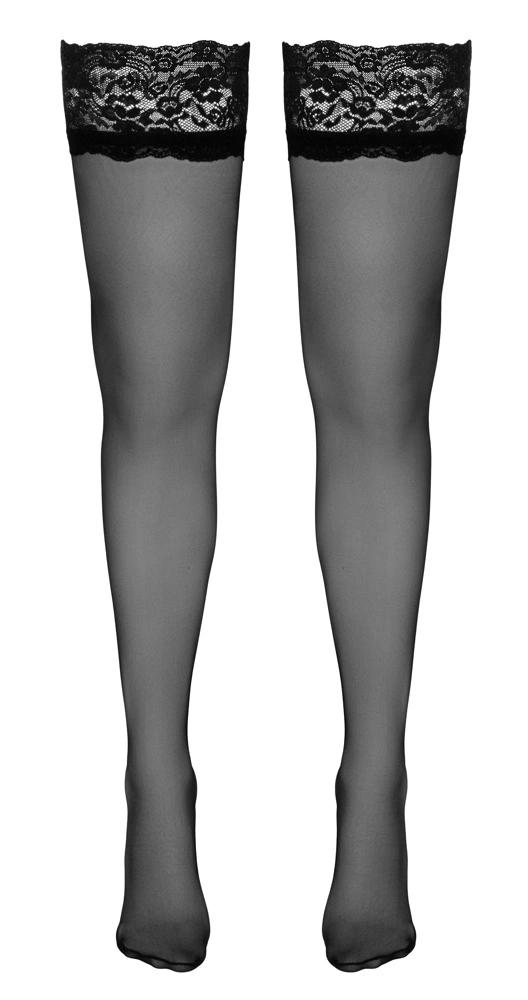 Cottelli LEGWEAR - Black Classic Stockings with High Lace 7