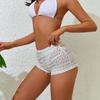 New Summer Beach Pants for Women Solid Color Sexy Knitted Hollow Bikini Swimsuit Pants