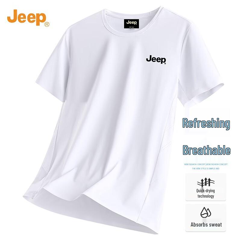 JEEP Men's Ice Silk Quick-Dry Round Neck T-Shirt
